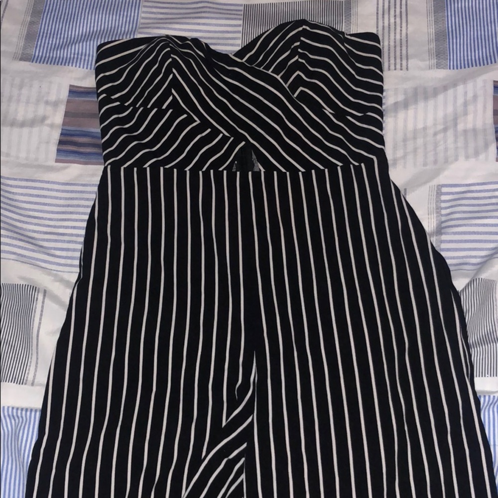 Black & White Striped Jumpsuit